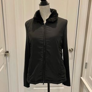 🌸🌸 PART OF 4 FOR $20 SALE! JANE ASHLEY Black Zip Up Jacket w/ Fur Trim Size M